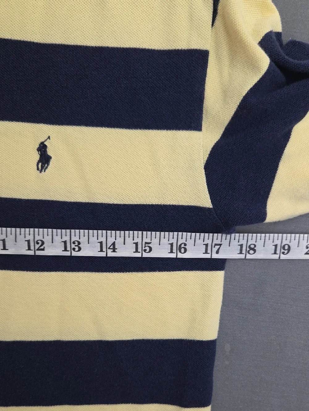 Ralph Lauren Polo Short Sleeve Striped Polo - Navy & Yellow